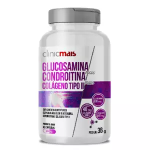 Glucosamina + Condroitina + Colágeno tipo II - 60 cápsulas